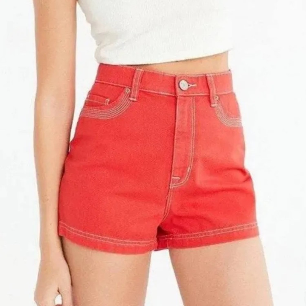 BDG Vibrant Red Jean Shorts Size 31 Urban Outfitters